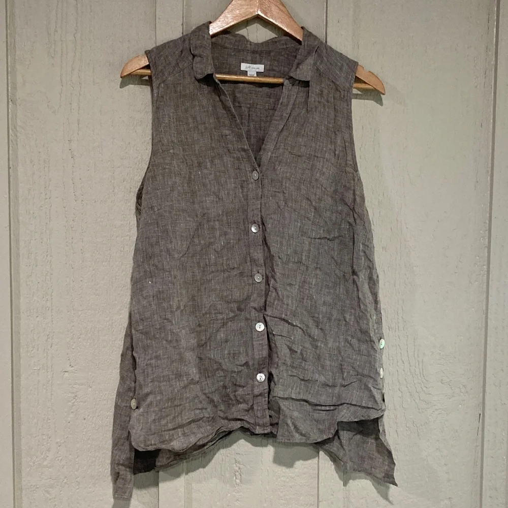 J. Jill Sleeveless Linen Shirt - Picture 1 of 6